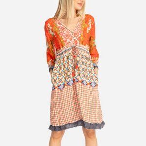 Johnny Was Boho Red Rayne Dress - New